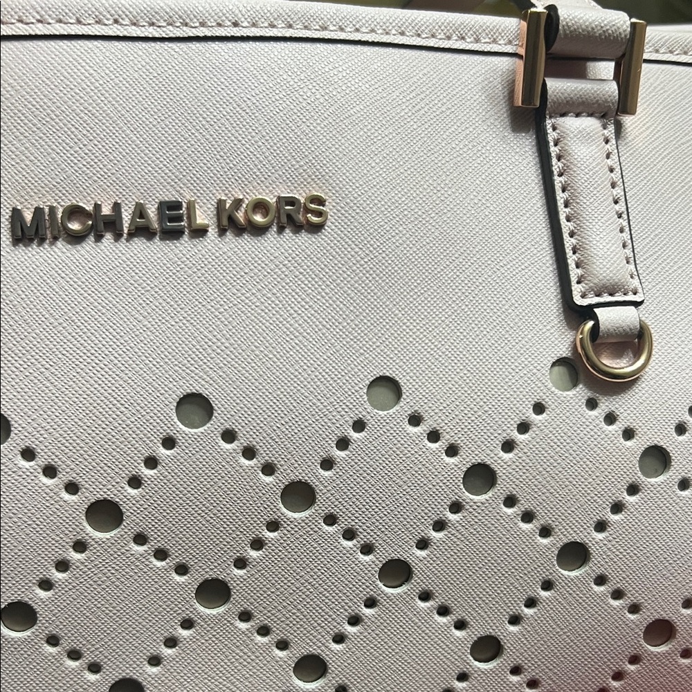 Michael Kors Blush Pink Perforated Tote - Picture 11 of 12
